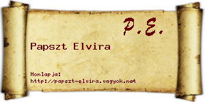 Papszt Elvira névjegykártya